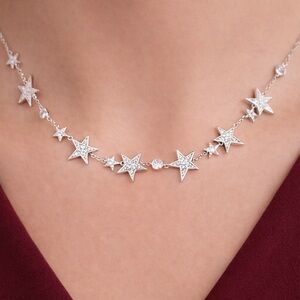 Kate Spade Stars Pendant Necklace Silver-Toned Trending Beautiful Designer